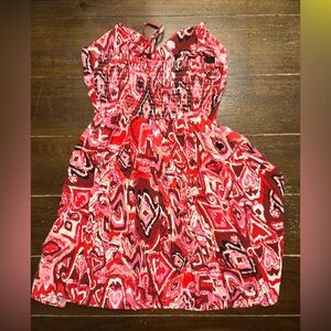 New Look Red and Pink Textured Mini Dress
